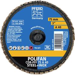 PFERD TOOLS 47202530 CDR PFF 75 A 40 vějířovitý brusný kotouč Průměr 75 mm Zrnitost 40 bronz, titan, Slitina titanu, měď, mosaz, nerezová ocel, Šedá / tvárná