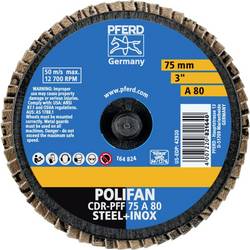 PFERD TOOLS 47202091 CDR PFF 75 A 80 vějířovitý brusný kotouč Průměr 75 mm Zrnitost 80 bronz, titan, Slitina titanu, měď, mosaz, nerezová ocel, Šedá / tvárná