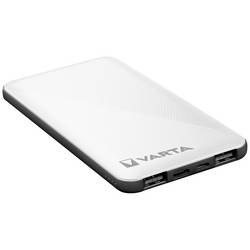 Varta Power Bank Energy 5000 powerbanka Li-Pol, 5000 mAh, Průchozí nabíjení, USB-C®, bílá/černá, Indikátor stavu