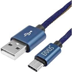 Eaxus Nabíjecí kabel USB USB 2.0 USB-A zástrčka, USB-C ® zástrčka 2 m modrá flexibilní provedení 77701