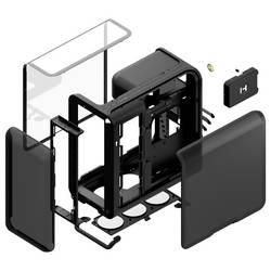 HYTE HYTE X50 Pitch Black midi tower PC skříň, herní pouzdro Černá