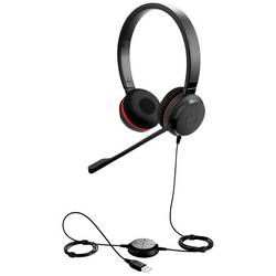 Jabra Evolve 30 II UC Headset otevřená (On Ear) kabelová stereo černá Vypnutí zvuku mikrofonu, regulace hlasitosti Počítače