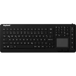 Keysonic KSK-6231 INEL (DE) USB klávesnice německá, QWERTZ černá silikonová membrána, vodotěsné (IPX7), s podsvícením, integrovaný touchpad, tlačítka myši