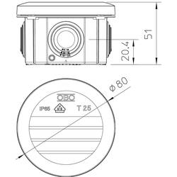 OBO Bettermann 2007029 odbočná krabice (Ø x h) 80 mm x 51 mm 1 ks
