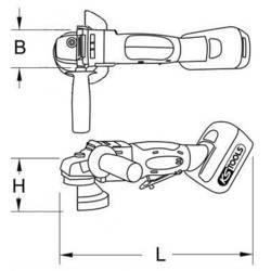 KS Tools 515.4110 Akumulátorová úhlová bruska 115 mm, 18.0 V, 4.0 Ah