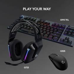 Logitech Gaming G733 LIGHTSPEED Headset otevřená (On Ear) bezdrátová 7.1 Surround černá regulace hlasitosti Gaming