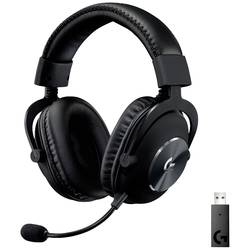 Logitech Gaming PRO X Headset otevřená (On Ear) bezdrátová 7.1 Surround černá regulace hlasitosti, Vypnutí zvuku mikrofonu Gaming
