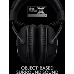 Logitech Gaming PRO X Headset otevřená (On Ear) bezdrátová 7.1 Surround černá regulace hlasitosti, Vypnutí zvuku mikrofonu Gaming