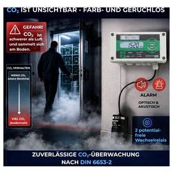Schabus GX-D500, 300267 detektor oxidu uhličitého s externím senzorem 230 V, detekce oxidu uhličitého (CO2)