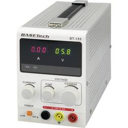 Basetech BT-155 laboratorní zdroj s nastavitelným napětím, 0 - 15 , 0 - 5 A, 75 W, výstup 1 x, BT-155