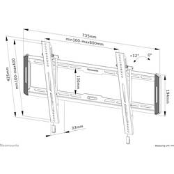 Neomounts WL35-550BL16 TV držák na zeď 101,6 cm (40) - 190,5 cm (75) naklápěcí