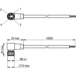 MD Micro Detectors CD08/0B-100C1 připojovací kabel pro senzory CD08/0B-100C1 1 ks