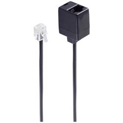 Shiverpeaks telefonní kabel [1x RJ11 zástrčka 6p4c - 1x RJ11 zásuvka 6p4c] 10 m černá