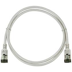LogiLink CQ9032S RJ45 síťové kabely, propojovací kabely CAT 6A U/FTP 1.00 m šedá extrémně tenký , samozhášecí, flexibilní provedení, fóliové stínění, bez