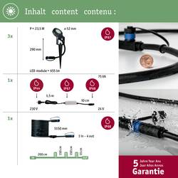 Paulmann Sting 93696 Osvětlovací systém Plug&Shine startovací sada LED zahradních reflektorů sada 3 ks LED 18 W teplá bílá antracitová