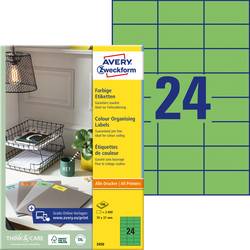 Avery-Zweckform 3450 univerzální etikety 70 x 37 mm papír zelená 2400 ks trvalé inkoustová tiskárna, laserová tiskárna, barevná laserová tiskárna, kopírka