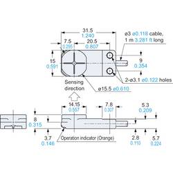 Panasonic spínač přiblížení typ pro montáž na přední stranu, Induktivní GX-F15A-P GX-F15A-P PNP (d x š x v) 31.5 x 15 x 8 mm
