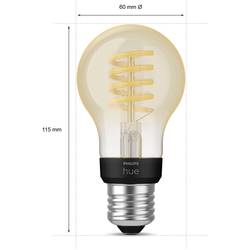 Philips Hue Hue LED žárovka 871951430142900 Energetická třída (EEK2021): G (A - G) Hue White Ambiance Einzelpack Filament 300lm E27 7 W teplá až studená bílá