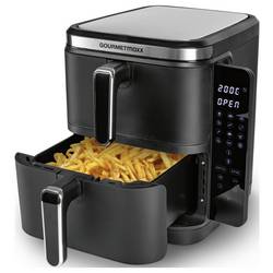 GourmetMaxx FryUp Vertical 15305 horkovzdušná fritéza 10 l 2800 W 2 samostatné regulátory teploty, nepřilnavý povlak, Digitální časovač černá