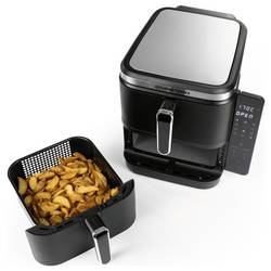 GourmetMaxx FryUp Vertical 15305 horkovzdušná fritéza 10 l 2800 W 2 samostatné regulátory teploty, nepřilnavý povlak, Digitální časovač černá