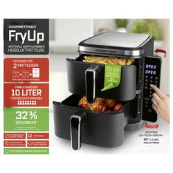 GourmetMaxx FryUp Vertical 15305 horkovzdušná fritéza 10 l 2800 W 2 samostatné regulátory teploty, nepřilnavý povlak, Digitální časovač černá