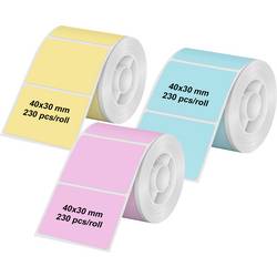 Olympia etikety (role) 40 x 30 mm papír thermodirekt vícebarevná, růžová, modrá, žlutá 3 ks trvalé 6323 univerzální etikety