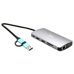 i-tec USB-C® dokovací stanice USB 3.0 USB-C/Thunderbolt 3x Display Travel Nano Dock with Power Delivery 100 W integrovaná čtečka karet, napájení USB-C®