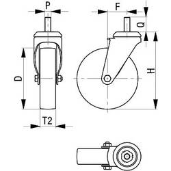 Blickle 759286 LKDB-PUA 75G Dvojité plastové otočné pojezdové kolečko Ø kola: 75 mm nosnost (max.): 75 kg 1 ks