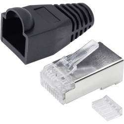 Quadrios 1906C165, RJ45 konektor, zástrčka, rovná, černá, 25 ks