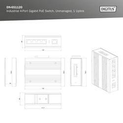 Digitus DN-651120 průmyslový ethernetový switch 10 / 100 / 1000 MBit/s IEEE 802.3af (12.95 W), IEEE 802.3at (25.5 W)