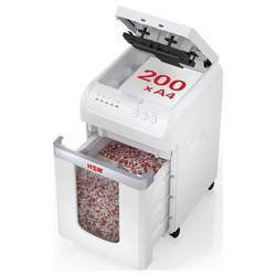 HSM Aktenvernichter HSM shredstar Autofeed X200 - 4 x 12 mm skartovačka 10 listů 4 x 12 mm P-4 30 l Křížový řez kreditní karty, kancelářské sponky
