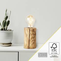 Brilliant Trabo 93112/36 stolní lampa žárovka E27 borovicová