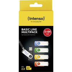 Intenso USB-Stick 5er Pack Basic Line 5 x 64 GB USB flash disk 64 GB žlutá, zelená, modrá, oranžová, černá 3503595 USB 2.0