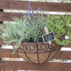 Siena Garden Scroll J58092 Nástěnný košík ocel, Kokos černá, přírodní