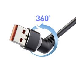 Renkforce USB kabel USB 2.0 USB-A zástrčka, USB-C ® zástrčka 1.50 m černá Zásuvné kontakty otočné o 360°, spirálový kabel RF-6713690