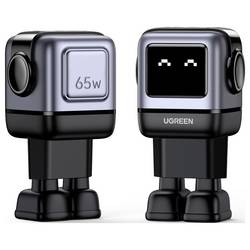 UGREEN Uno RG USB nabíječka, GaN, 2x USB-C®, 1x USB A , 65 W, Dodávka energie, Rychlé nabíjení, Quick Charge, šedá