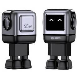 UGREEN Uno RG USB nabíječka, GaN, 2x USB-C®, 1x USB A , 65 W, Dodávka energie, Rychlé nabíjení, Quick Charge, šedá