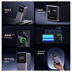 UGREEN UGREEN PB724 12K 100W PowerBank 1C1A powerbanka Li-Ion, 12000 mAh, Power Delivery 3.0, šedá, Možnost současného nabíjení a vybíjení