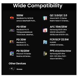 UGREEN UGREEN PB724 12K 100W PowerBank 1C1A powerbanka Li-Ion, 12000 mAh, Power Delivery 3.0, šedá, Možnost současného nabíjení a vybíjení