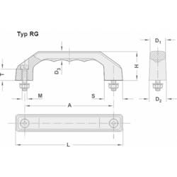 Rohde RG-1P.140.84 rukojeť pro válcové šrouby černá (d x š x v) 170 x 24 x 45 mm 1 ks