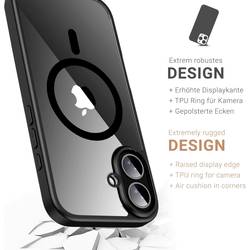 JT Berlin BackCase Pankow Hybrid zadní kryt na mobil Apple iPhone 16 černá, transparentní Kompatibilní s MagSafe 11098