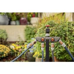 GARDENA 08194-20 4cestný rozdělovač rychlospojka, 26,44 mm (3/4) vnější závit, 33,25 mm (1) vnější závit s regulačním ventilem