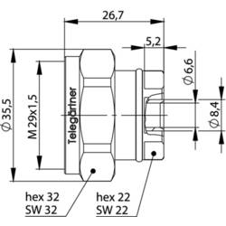 Telegärtner 100024412 100024412 DIN konektor 7-16 zástrčka, rovná 50 Ω 1 ks