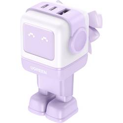 UGREEN Uno RG USB nabíječka, GaN, 2x USB-C®, 1x USB A , 65 W, Dodávka energie, růžová