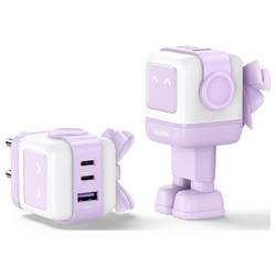 UGREEN Uno RG USB nabíječka, GaN, 2x USB-C®, 1x USB A , 65 W, Dodávka energie, růžová