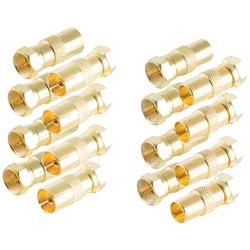 Shiverpeaks BS15-301214 Sada F adaptérů na koaxiální kabel Pozlacený Připojení kabelu: F zástrčka, IEC zásuvka na koaxiální kabel, IEC konektor na koaxiální