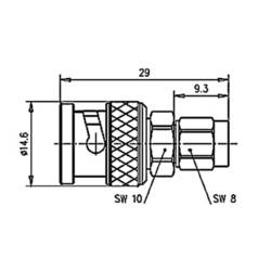 Telegärtner 100023638 100023638 koaxiální adaptér BNC zástrčka - SMA zástrčka 1 ks