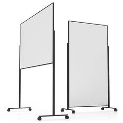 magnetoplan bílá popisovací tabule Vario (š x v) 100 cm x 180 cm černá, bílá lakovaný, hladký oboustranně použitelná , formát na šířku nebo na výšku