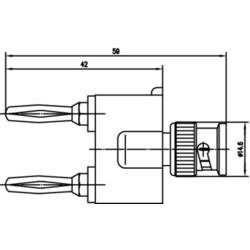 Telegärtner 100023663 měřicí adaptér, BNC zástrčka - lamelová zástrčka 4 mm, lamelová zástrčka 4 mm, černá, stříbrná