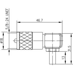 Telegärtner 100024338 100024338 UHF konektor zástrčka, zahnutá 50 Ω 1 ks